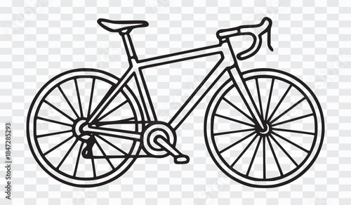 Minimalist Black and White Bicycle Line Art Vintage Bicycle Outline Black and White Sketch