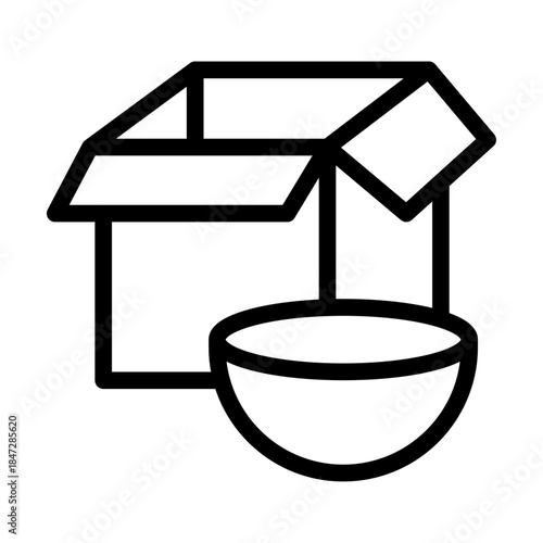 Donation Box Line Icon of Homelessness Icon Set