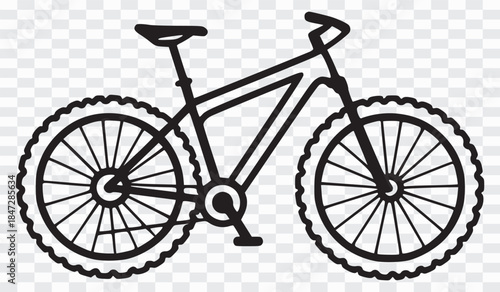 Line Art bycycle Mountain Bike Outline Minimal Bicycle Outline Drawing Monochrome Bike Illustration
