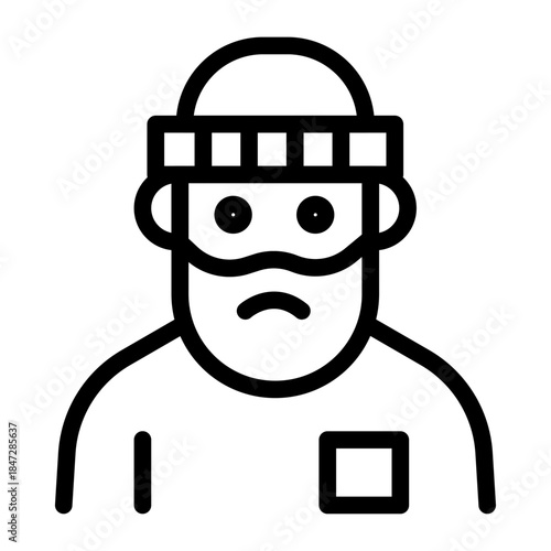 Vulnerable Individual Line Icon of Homelessness Icon Set