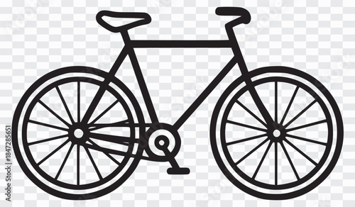 Line Art Outline of a Road Bicycle Black and White Bicycle Line Art Vector Illustration