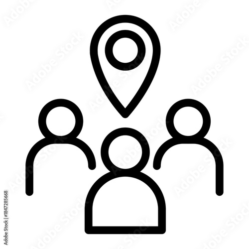 Community Engagement Line Icon of Community Development Icon Set