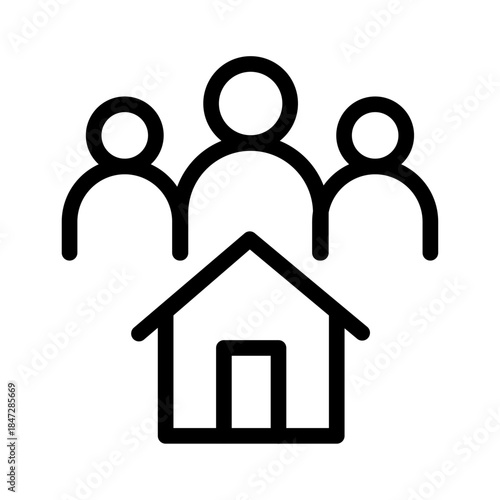 Community Housing Line Icon of Community Development Icon Set