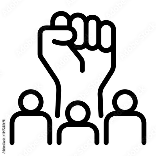 Empowerment Line Icon of Social Equity Icon Set