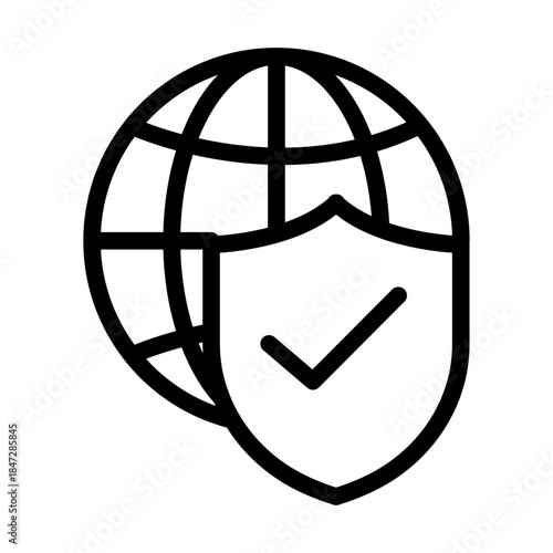 Global Security Line Icon of NATO Icon Set