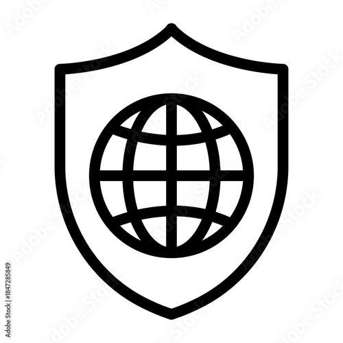 NATO Shield Line Icon of NATO Icon Set