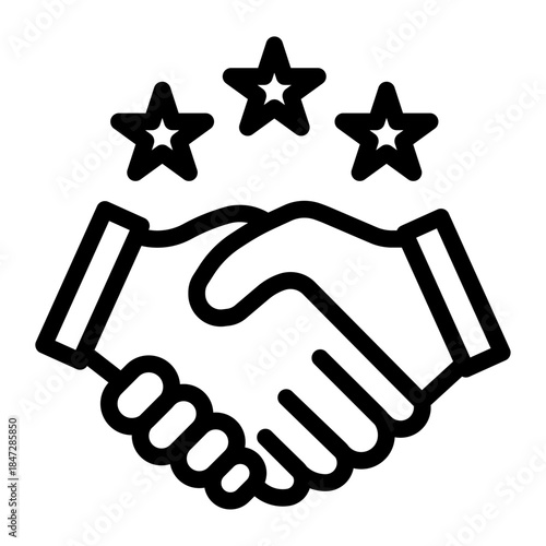 Allied Partnership Line Icon of NATO Icon Set