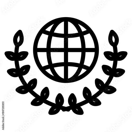 Peace & Security Emblem Line Icon of NATO Icon Set