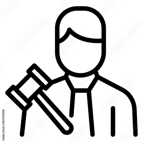 ICC Judge Line Icon of International Criminal Court (ICC) Icon Set