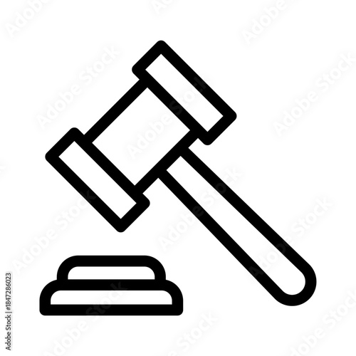 Gavel Line Icon of Paralegals Icon Set