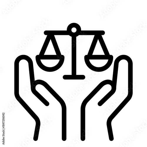 Justice Assistance Line Icon of Paralegals Icon Set
