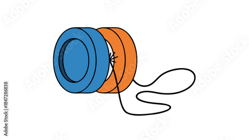 Blue and Orange Yo-yo Illustration