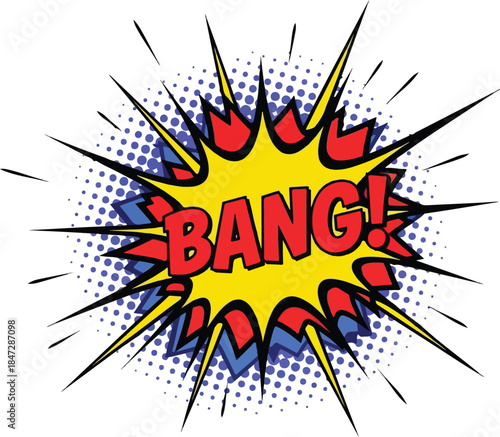 Explosive Comic Book Bang Graphic Bold Pop Art Explosion
