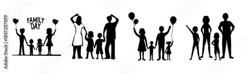 Joyful family silhouettes celebrating togetherness and love on family day