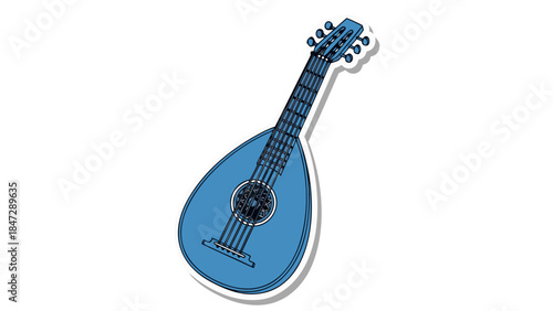 Blue Mandolin Instrument Icon