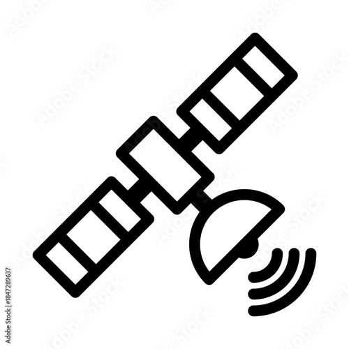Orbiting Satellite Line Icon of Remote Sensing Icon Set