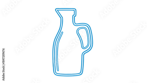Blue Outline Oil Bottle Icon