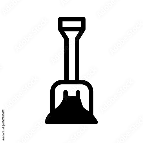 Digging Shovel Line Icon of Archaeological Digs Icon Set