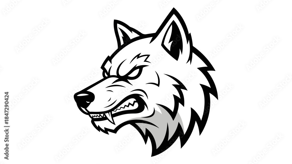 Obraz premium Fierce Wolf Head Emblem A Symbol of Power and Ferocity for Your Brand