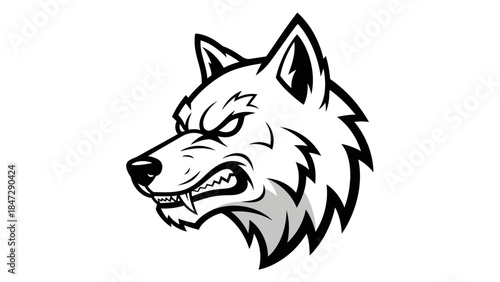 Fierce Wolf Head Emblem A Symbol of Power and Ferocity for Your Brand