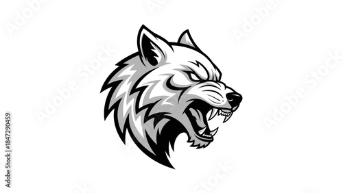 Fierce Wolf Head Mascot Logo Design - A Symbol of Strength and Aggression