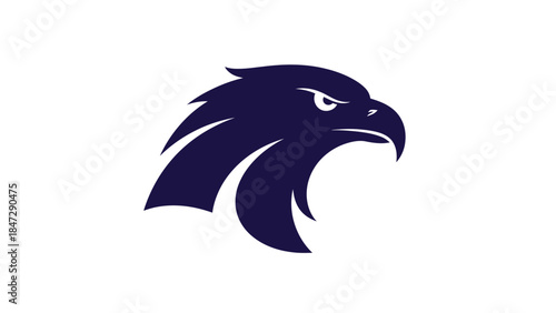 Majestic Hawk Head Silhouette Logo - Symbol of Strength and Freedom