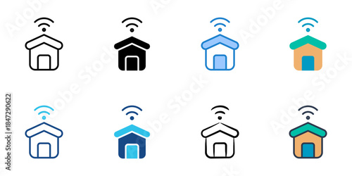 home automation icons set multiple style vector collection. 
