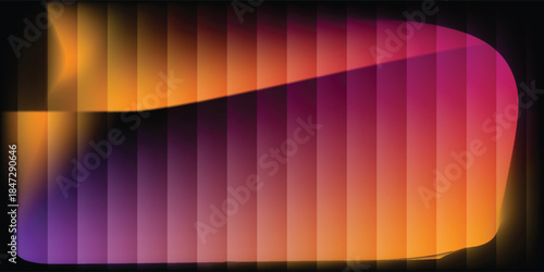 Corrugated, fluted glass vector texture. Ribbed plastic gradient background