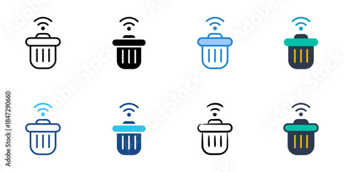 smart bin icons set multiple style vector collection. 
