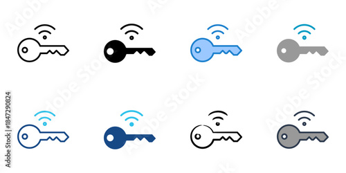smart key icons set multiple style vector collection. 
