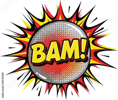 BAM! Comic Book Explosion Graphic in Pop Art Style