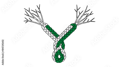 Braided Twigs with Green and White Rope Formation