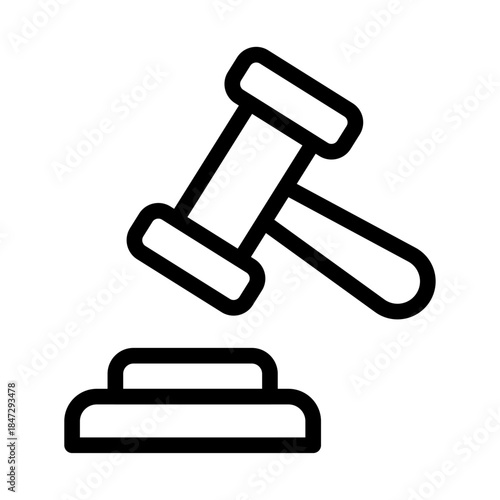 Legal Judgment Line Icon of Zoning & Regulations Icon Set