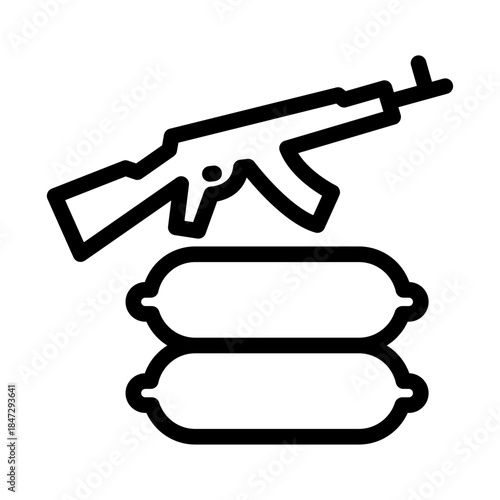 Trench Warfare Line Icon of World War I Icon Set