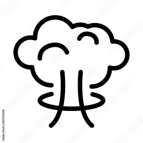 Explosion Cloud Line Icon of World War II Icon Set