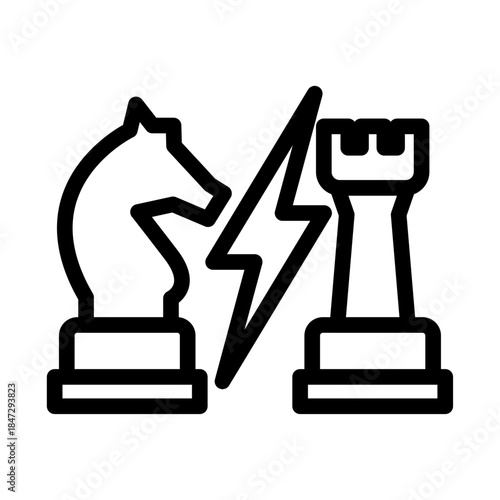 Strategic Conflict Line Icon of Cold War Icon Set