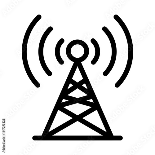Radio Broadcast Tower Line Icon of Cold War Icon Set