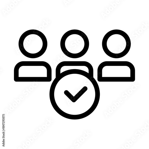 Citizen Representation Line Icon of Political Science Icon Set