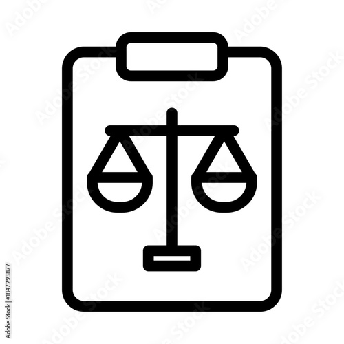 Legal Document Line Icon of Political Science Icon Set