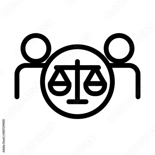 Legal Mediation Line Icon of Civil Law Icon Set