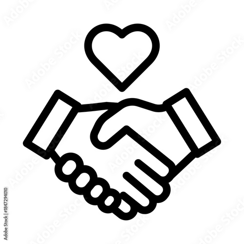 Friendly Relations Line Icon of Diplomatic Relations Icon Set