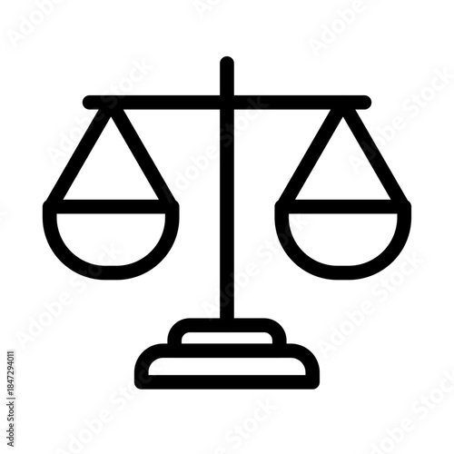 Scales of Justice Line Icon of Civil Law Icon Set