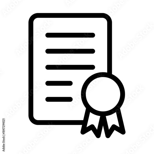 Legal Certificate Line Icon of Civil Law Icon Set