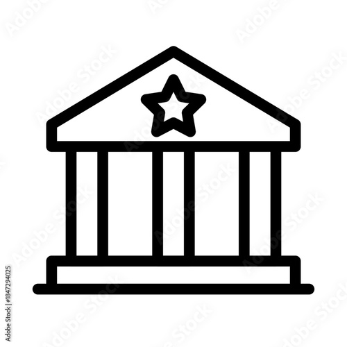 Courthouse Line Icon of Civil Law Icon Set