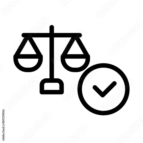 Legal Approval Line Icon of Civil Law Icon Set