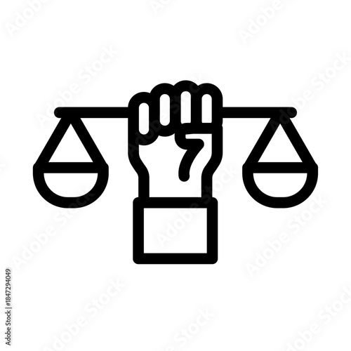 Justice Advocacy Line Icon of Civil Law Icon Set