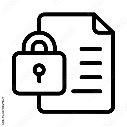 Data Protection Line Icon of Intellectual Property Law Icon Set