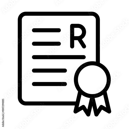 Registered Trademark Line Icon of Intellectual Property Law Icon Set