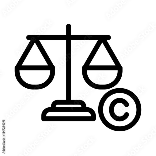 Copyright Justice Line Icon of Intellectual Property Law Icon Set