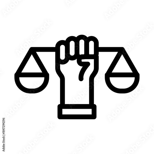 Equality & Justice Line Icon of Human Rights Law Icon Set